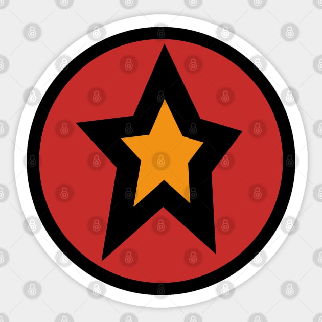 Gold Star Red Circle Graphic Sticker by ellenhenryart